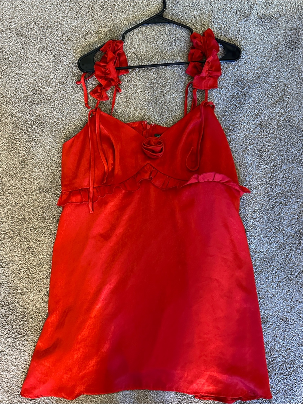 wild fable Red Velvet Zip-Front Dress